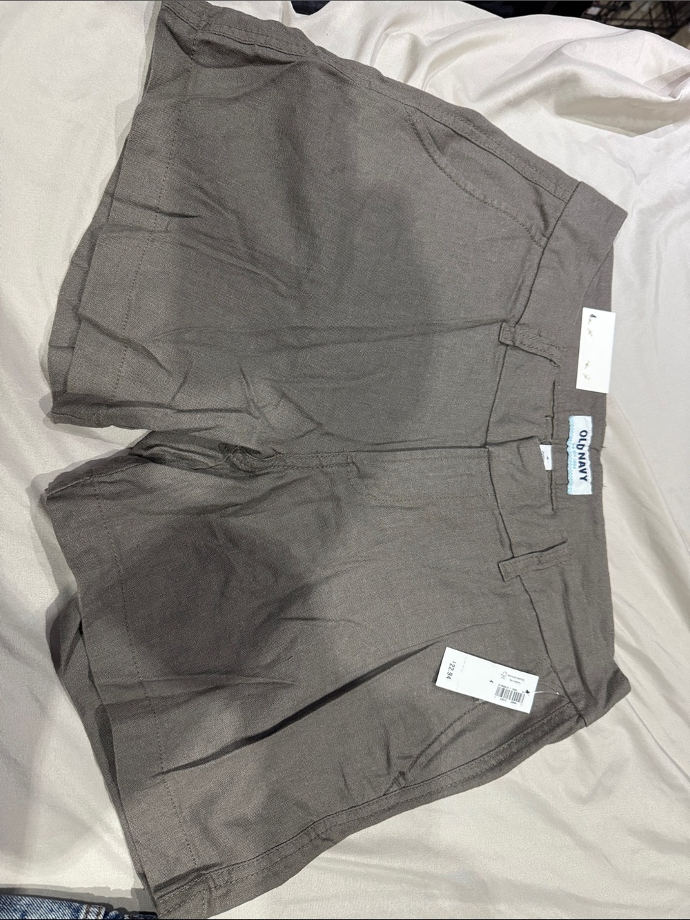 Old Navy Women's Charcoal Linen-Blend Casual Shorts